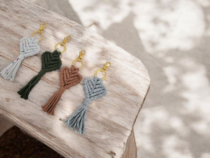 Porte-clés coeur en Macramé