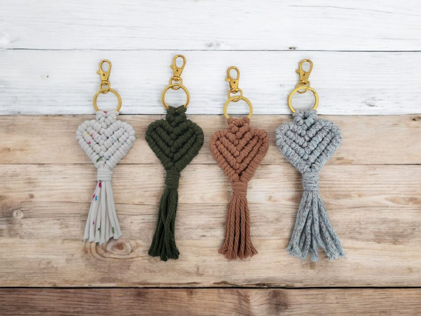Porte-clés coeur en Macramé
